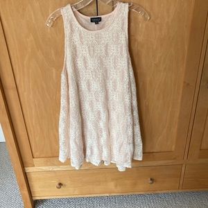 Topshop dress.  Fully lined. Cream size 8. Perfect for graduation!
